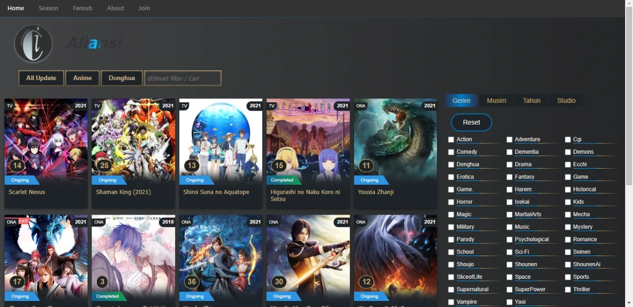 Website Video Anime yang sedang dikembangkan